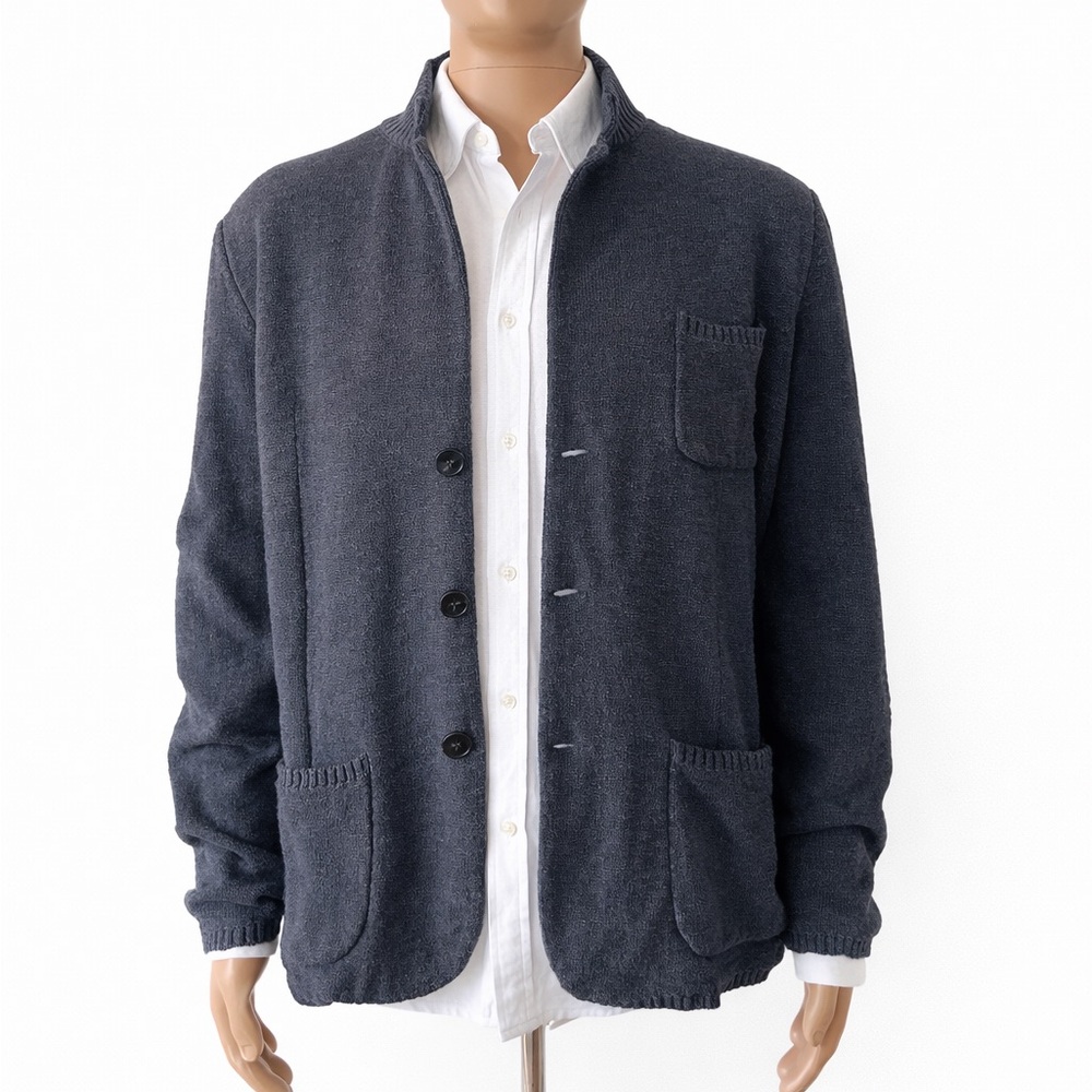 Maurizio Baldassari Bera Cardigan Charcoal Grey Blazer Size L 56